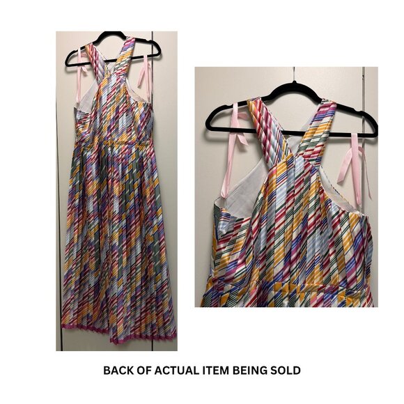 ML Monique Lhuillier Crossneck Pleated Dress - Size 12 - Picture 5 of 7